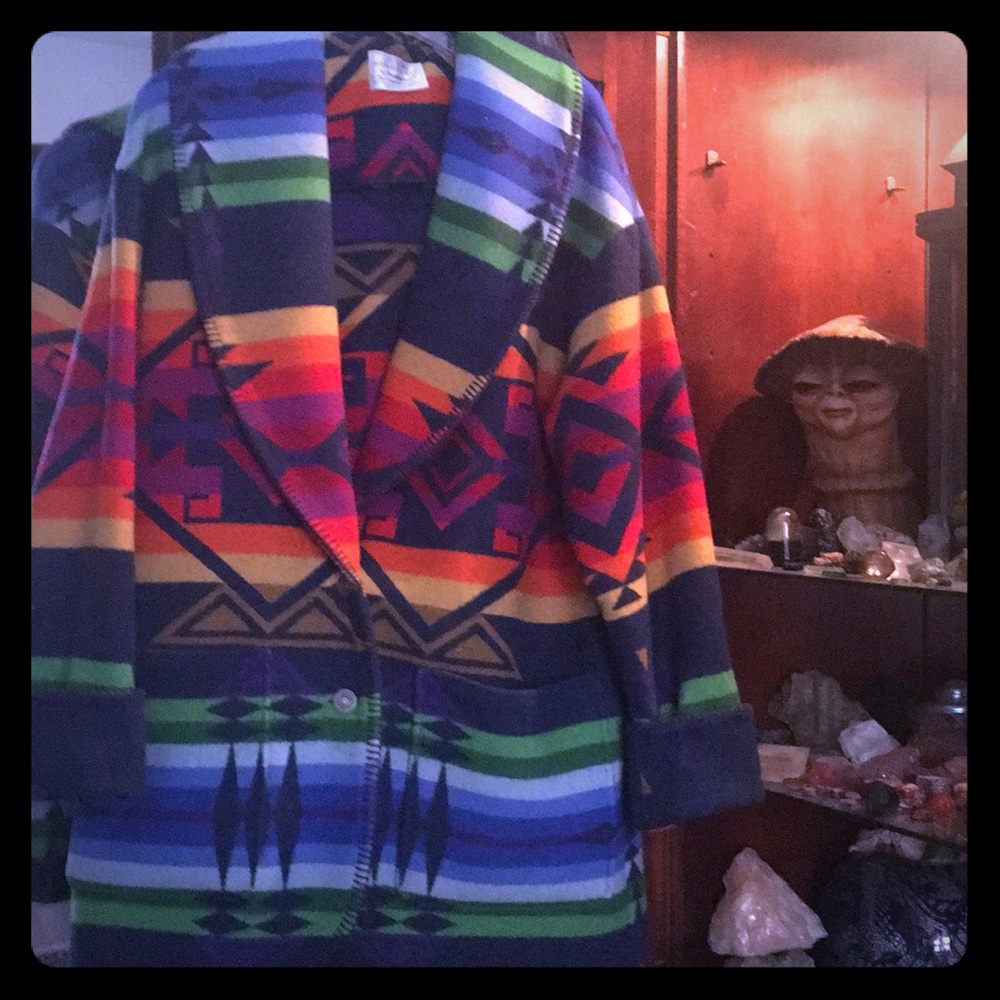 Vintage 70s RARE Pendleton jacket Aztec tribal